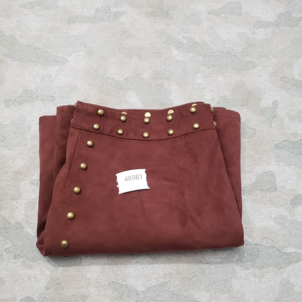 Bohme Skirt Womens Medium Red Burgandy NWT Studded Mini Boho Festival Western - Picture 6 of 8